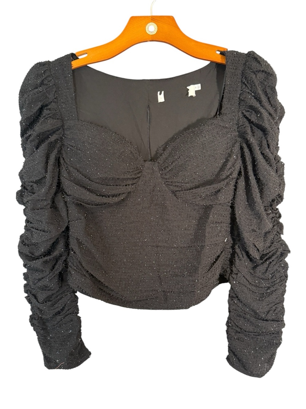 Revolve Astr the Label Caldwell Top Sweetheart Neckline Metallic Whimsigoth M